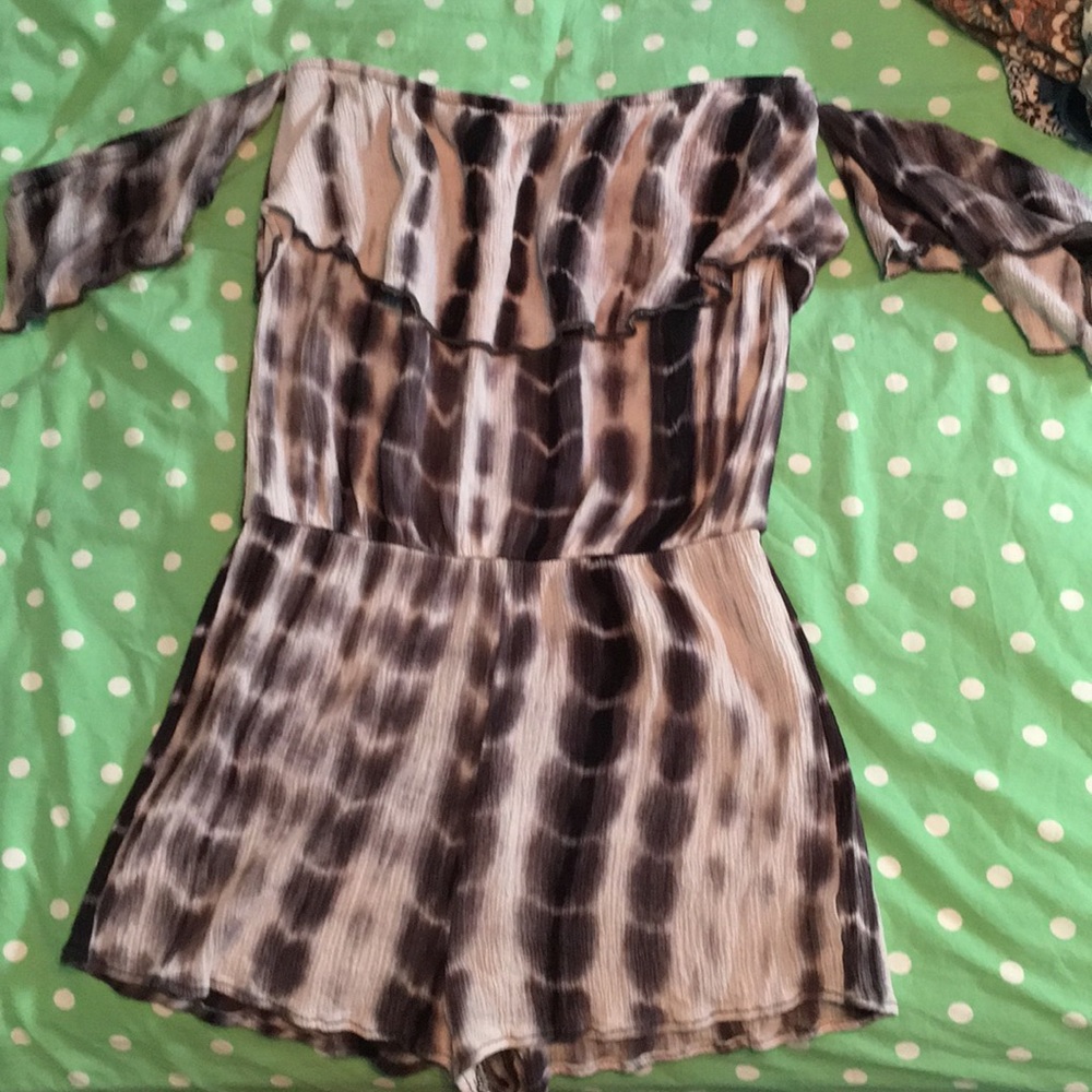 Tie Dye Off the Shoulder Romper